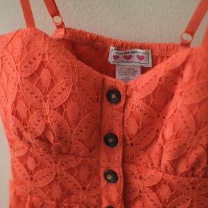 ⚠️FREE⚠️ Coral lace skater dress with buttons